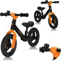 Lionelo Refurbished | Toni - Loopfiets - Voor kinderen vanaf 18 mnd - Verstelbaar zadel en stuur - Lichtgewicht 2,3 kg - Kleur zwart/oranje