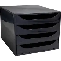 Exacompta Ecobox Ecoblack ladeblok zwart (4 laden)