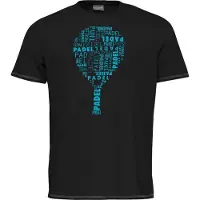 Head Racket Padel Typo Short Sleeve T-shirt Zwart 128 cm Jongen