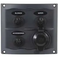 Bep Marine Waterproof 3 Switches&socket Panel Zwart 67 x 67 x 90 mm