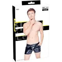 Black Level - heren boxershort met zijzak - lakleer - zwart
