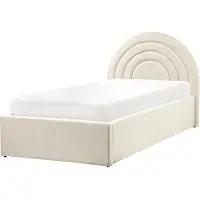 Beliani ANET - Bed met opbergruimte - Beige - 90 x 200 cm - Polyester