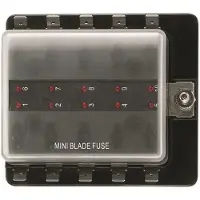 Talamex Flat Fuseholder 10 Fuses Zwart