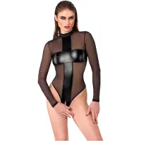 Noir - doorschijnend kruisvormig body (zwart) - M
