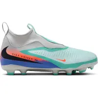 Nike Phantom 6 High Academy Gras / Kunstgras Voetbalschoenen (MG) Kids Zilver Turquoise Oranje Blauw