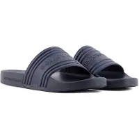 Emporio Armani Heren Teenslippers Logo Tape marine (39), Zwart, Plat, Geen, Strandkleding EM002246_AF16403