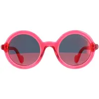 Moncler ML0005 75Z glimmende fuchsia paarse gradiënt gespiegelde zonnebril