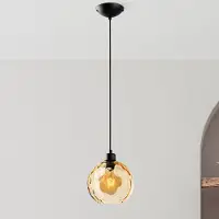 Opviq Glazen hanglamp Benek, dimbaar, geel / oranje, Woon-/ Eetkamer, Glas, Jong wonen, hanglamp