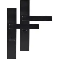 Differnz | Tilburg deurkruk | vierkant schild | WC 63 mm | zwart