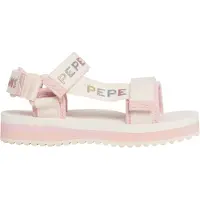 Pepe Jeans Meisjes Ruwe witte trekking sandalen (40), 1 tot 3 cm, Klittenband, Casual, kinderkleding PGS70068