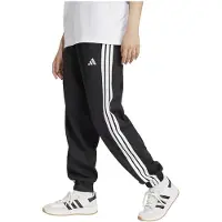 Adidas Sportbroek 'ESSENTIALS 3-STRIPES FLEECE LOOSE' zwart / wit