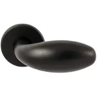 Hardbrass Knopkruk Golf op rond rozet 4mm dun - zwart