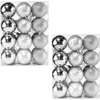 Casaria Kerstballen 48 stuks Zilver