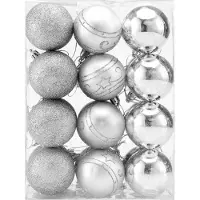 Casaria Kerstballen 24 stuks Zilver