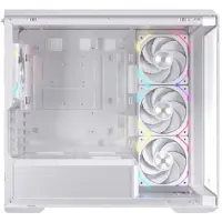 Einarex EXCS-ZM-800R-W, Midi-toren, PC, Wit, ATX, Micro ATX, Mini-ITX, Kat, Gehard glas, Gaming