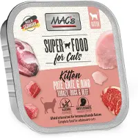 Mac'S Mac’s Kittenvoer Natvoer - vlees kuipje 97% Kalkoen, eend en rund 8 x 100g