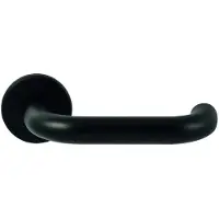 Hardbrass Deurkruk Stockholm op rond rozet 4mm dun - zwart