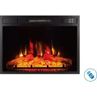 Purline CHE-620 Elektrische wandhaard, 2000W, zwart gehard glas, vintage design, met afstandsbediening en regelbare vlam.