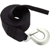 Seachoice Winch Strap With Tail End Tape Zwart 6.1 m
