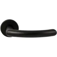 Hardbrass Deurkruk Helsinki op rond rozet 4mm dun - zwart
