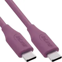 InLine USB 2.0-kabel, USB-C-snelladingskabel 100 W, Wild Berry/violet 0,5