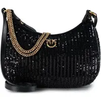 Pinko Schoudertas 'Half Moon' zwart