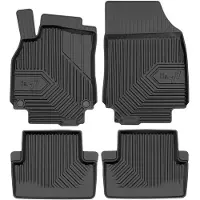 Frogum No.77 Automat / Vloermat - 3D Pasvorm - Geschikt voor Renault Thalia I 2001-2006 - TPE Rubber - 4-delig - Hoge Rand 4cm - Zwart