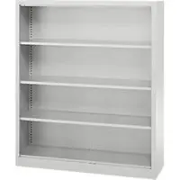 Schäfer Shop stellingkast MS, 4 OH, B 1200 x D 400 x H 1584 mm, plaatstaal, aluminium wit