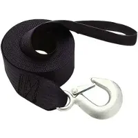 Seachoice Winch Strap With Loop End Tape Zwart 6.1 m
