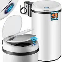 Monzana Sensor afvalbak Wit roestvrij staal 40 liter