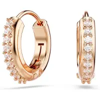 Swarovski 'Matrix' Dames Goudkleurige Metalen Hoepel Ohrringen - Roze 5690669