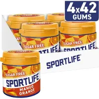 Sportlife Kauwgom mango orange pot - tropische frisse kauwgom - 4x99g