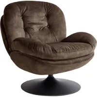 Beliani NOLVIK - Draaifauteuil - Donkerbruin - Fluweel
