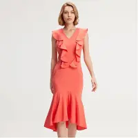 Smart & Joy Jersey -jurk met brede ruches