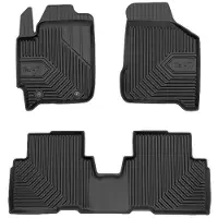 Frogum No.77 Rubberen Automatten - KIA Carens II 2002-2006 - TPE - Zwart - 3-delig - Hoge rand 4cm