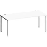 Schäfer Shop bureau MODENA FLEX, 4-poots ronde buis, B 1800 x D 800 mm, wit/blank aluminium
