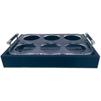 Marine Business Waves Glass Holder Tray Zilver 29 x 19 x 4 cm