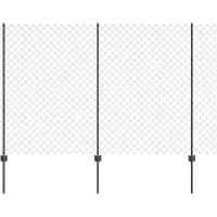 vidaXL gaashek met palen 25 x 1,5 m Gegalvaniseerd staal Grijs Mesh
