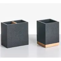 Beliani TAPICHE - Badkameraccessoireset - Zwart - Polyresin