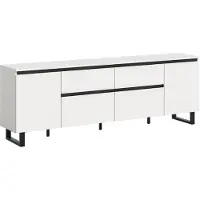 Ebuy24 Tomasa TV-meubel 2 deuren, 2 vouwdeuren, 2 lades wit.