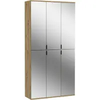 Ebuy24 Kledingkast Projekt X Emob - Artisan Oak - 91x193x34 Cm - Spiegeldeuren