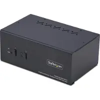 StarTech.com 2-Port Dual-Monitor DisplayPort en HDMI KVM Switch, 4K 60Hz, 1x HDMI & 1x DP Monitor, 2-Port USB Hub, 5Gbps, 2x USB HID Ports, TAA Compliant