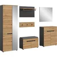 Ebuy24 Canu kledingkastcombinatie inclusief zitkussen artisan nb basaltgrijs nb