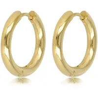 My Bendel - Oorring Goudkleurig 30mm x 3mm - Stralende Goudkleurige Oorring 30mm Elegantie - met Luxe Cadeauverpakking | Sieraden Voor Dames
