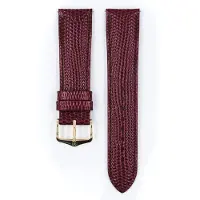 Hirsch Hirsh Horlogeband Rainbow Wijnrood - Leer - 14mm