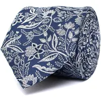 Tresanti DONATI Silk tie with flowers Green (TRTIIE359 - 900)