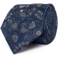 Tresanti DOUGLAS Silk tie with flowers Grey (TRTIIE362 - 200)