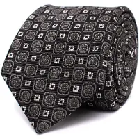 Tresanti DONELL Silk tie with small medallion Grey (TRTIIE360 - 200)