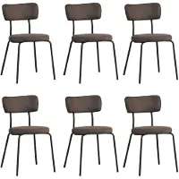 Bronx71 Industriële eetkamerstoel Lyon antraciet eco-leer - Eetkamerstoelen set van 6 - stoel