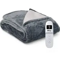 Infinity Goods Elektrische Deken - Warmtedeken - 2-Persoons - 180 x 160 cm - Met Timer - Bovendeken - Fleece - Antraciet